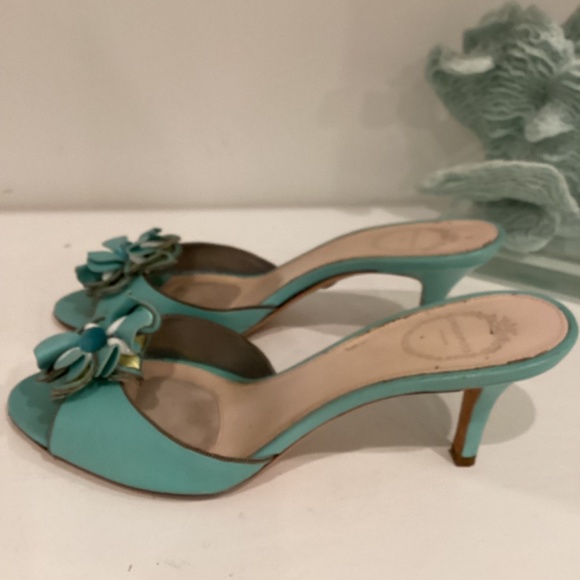 Emilio Pucci low heel floral slides GORGEOUS 37 6.5 - Picture 5 of 14